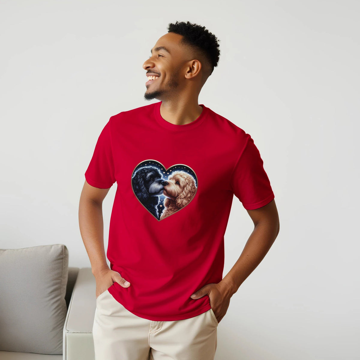 Cockapoo Kissing Valentine T-shirt - Petselfie