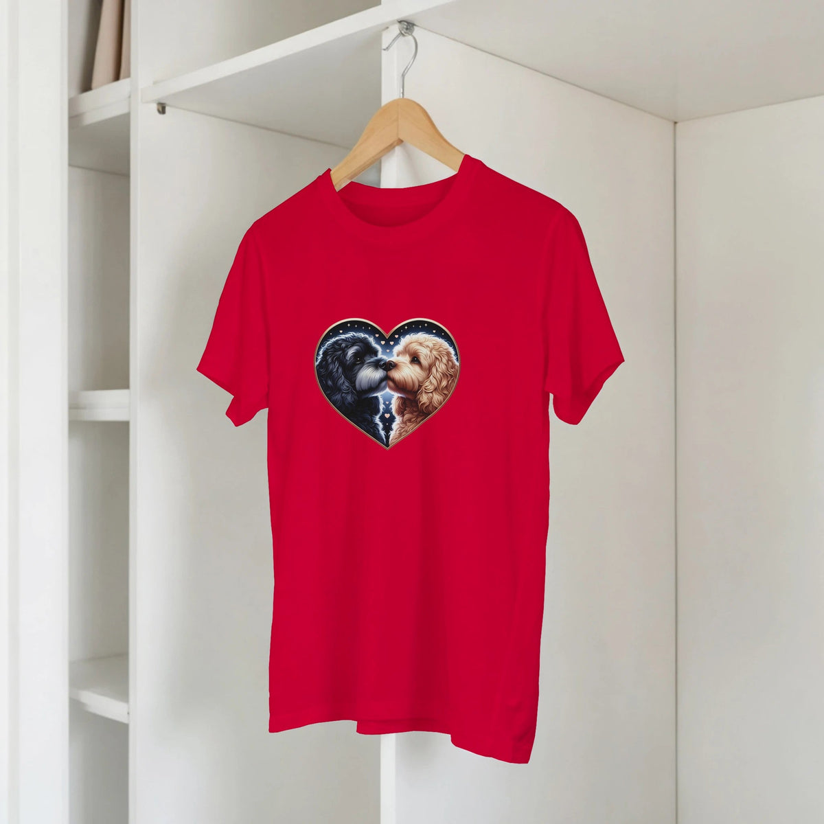 Cockapoo Kissing Valentine T-shirt - Petselfie