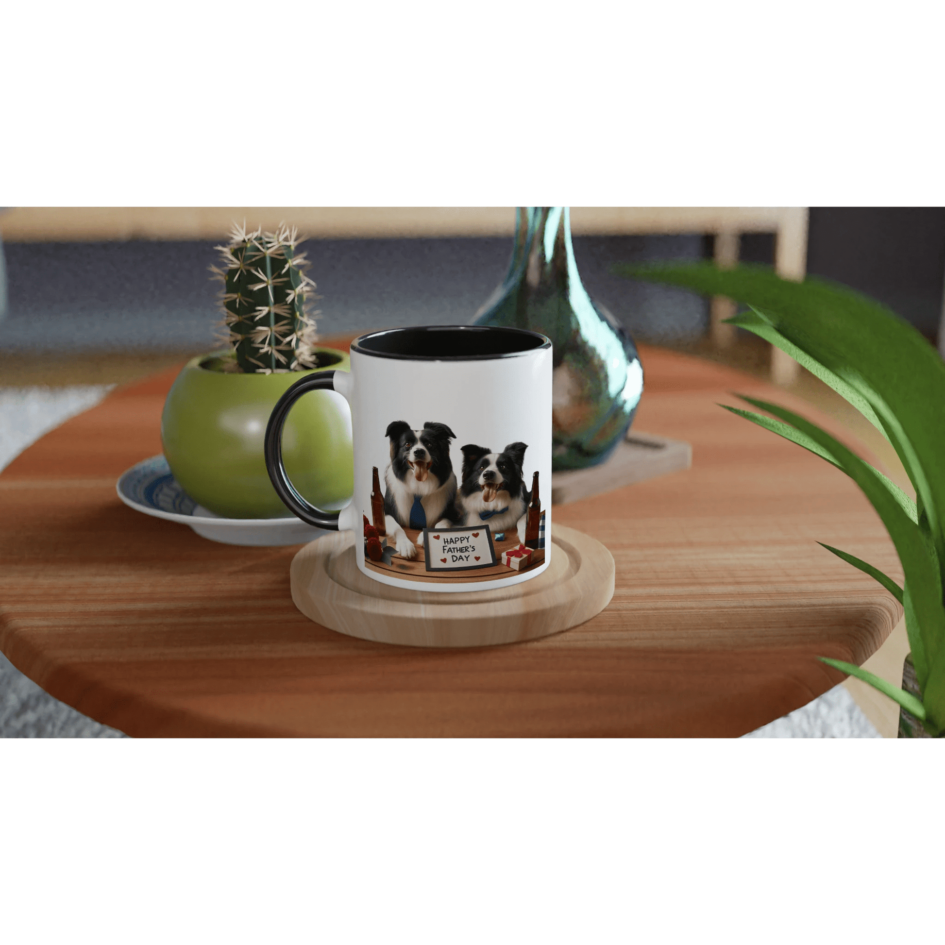 Fathers Day Border Collie Ceramic Mug - Petselfie