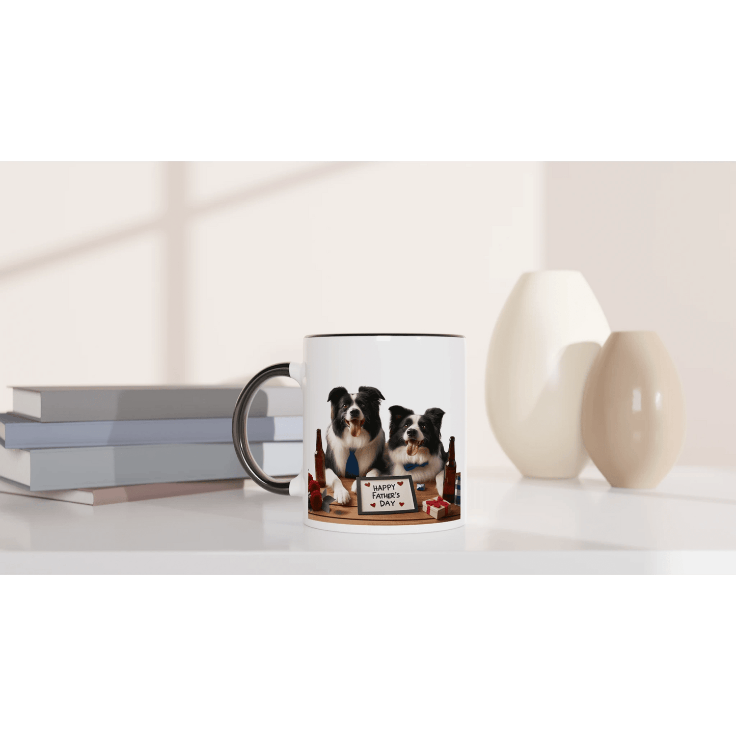 Fathers Day Border Collie Ceramic Mug - Petselfie