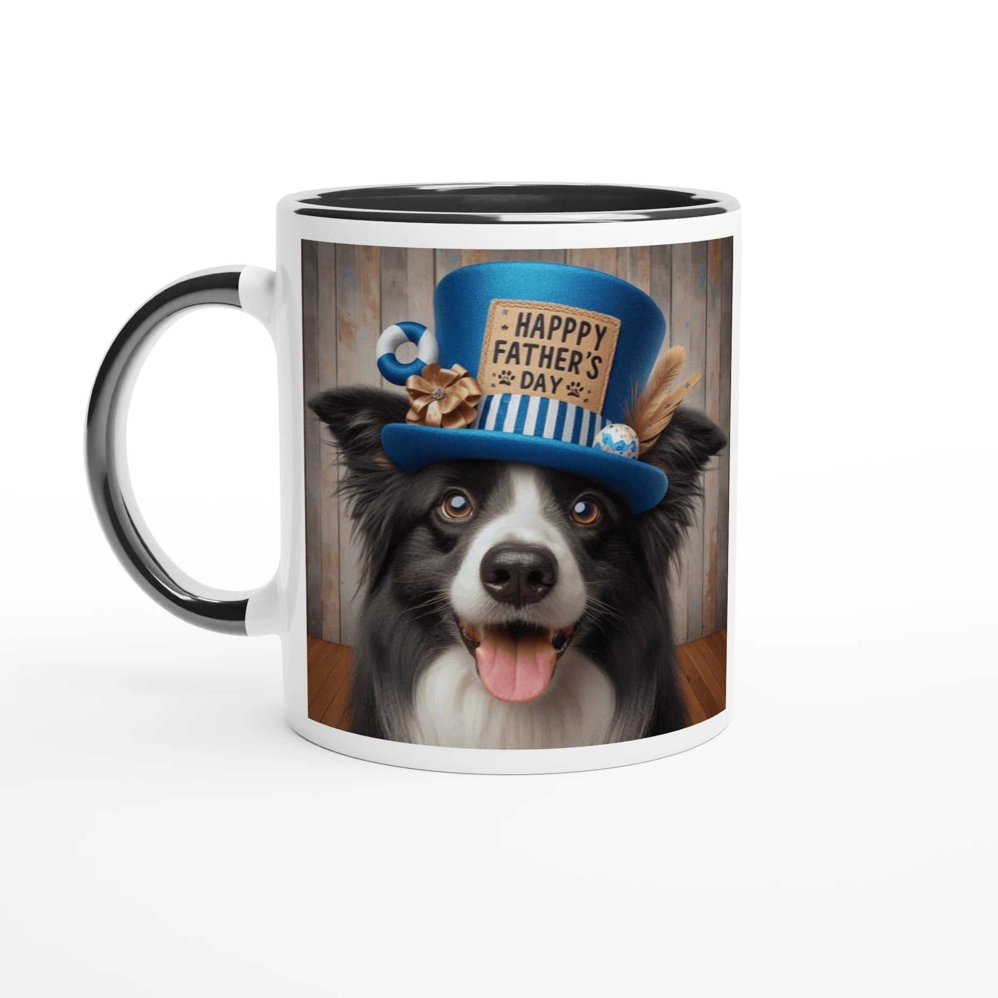 Fathers Day Border Collie With Hat Mug - Petselfie