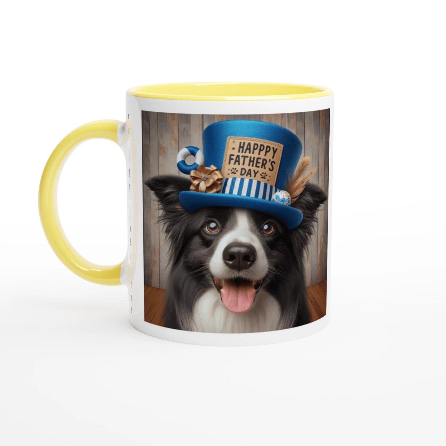 Fathers Day Border Collie With Hat Mug - Petselfie