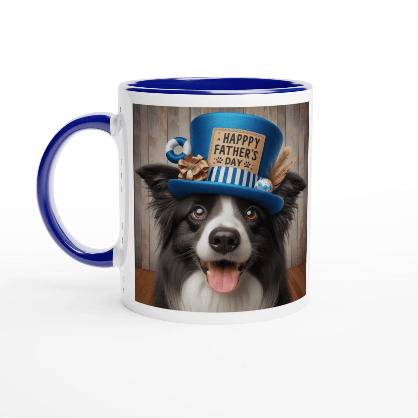Fathers Day Border Collie With Hat Mug - Petselfie