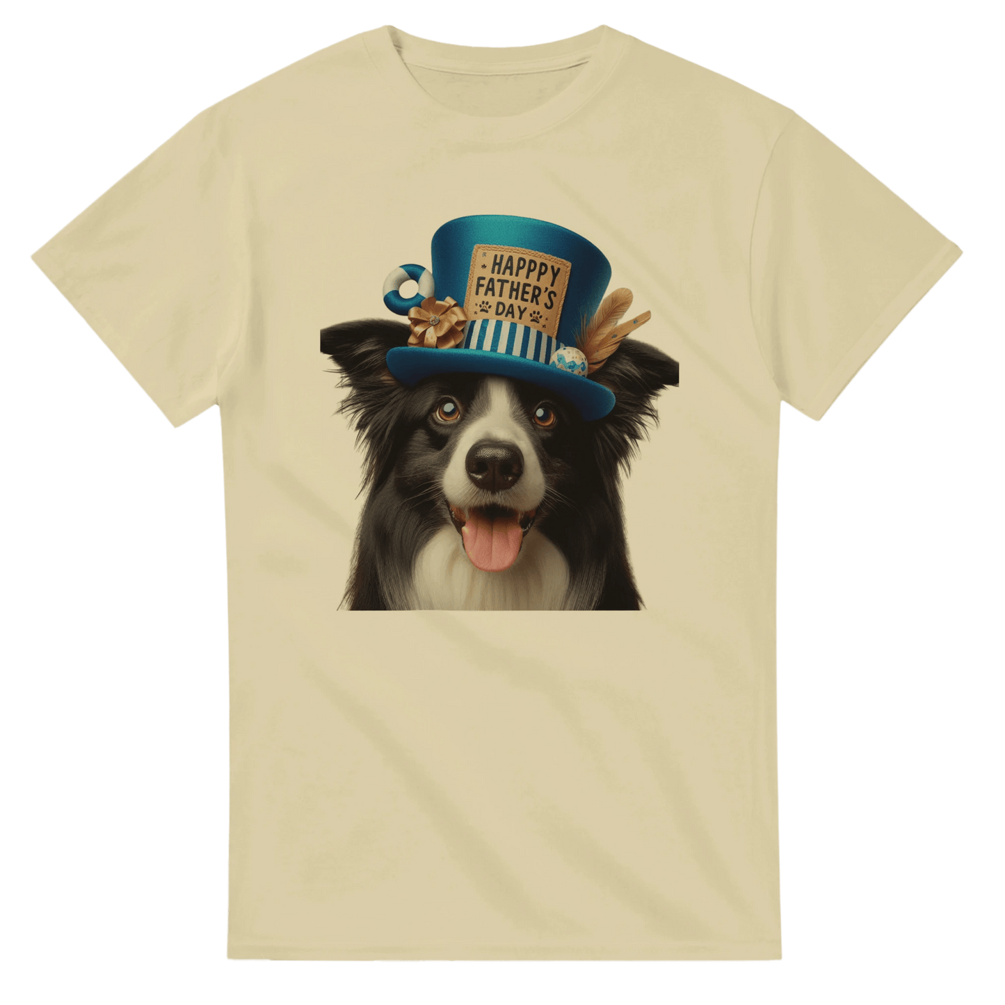 Fathers Day Border Collie With Hat T-shirt - Petselfie