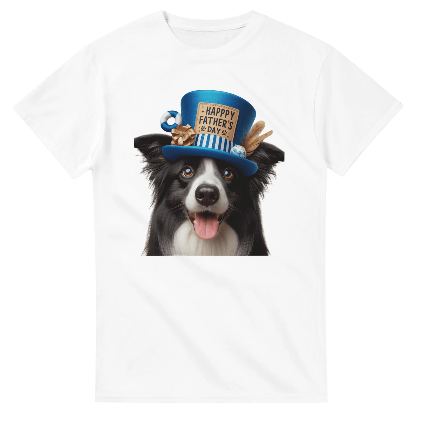 Fathers Day Border Collie With Hat T-shirt - Petselfie