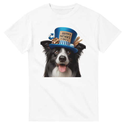 Fathers Day Border Collie With Hat T-shirt - Petselfie