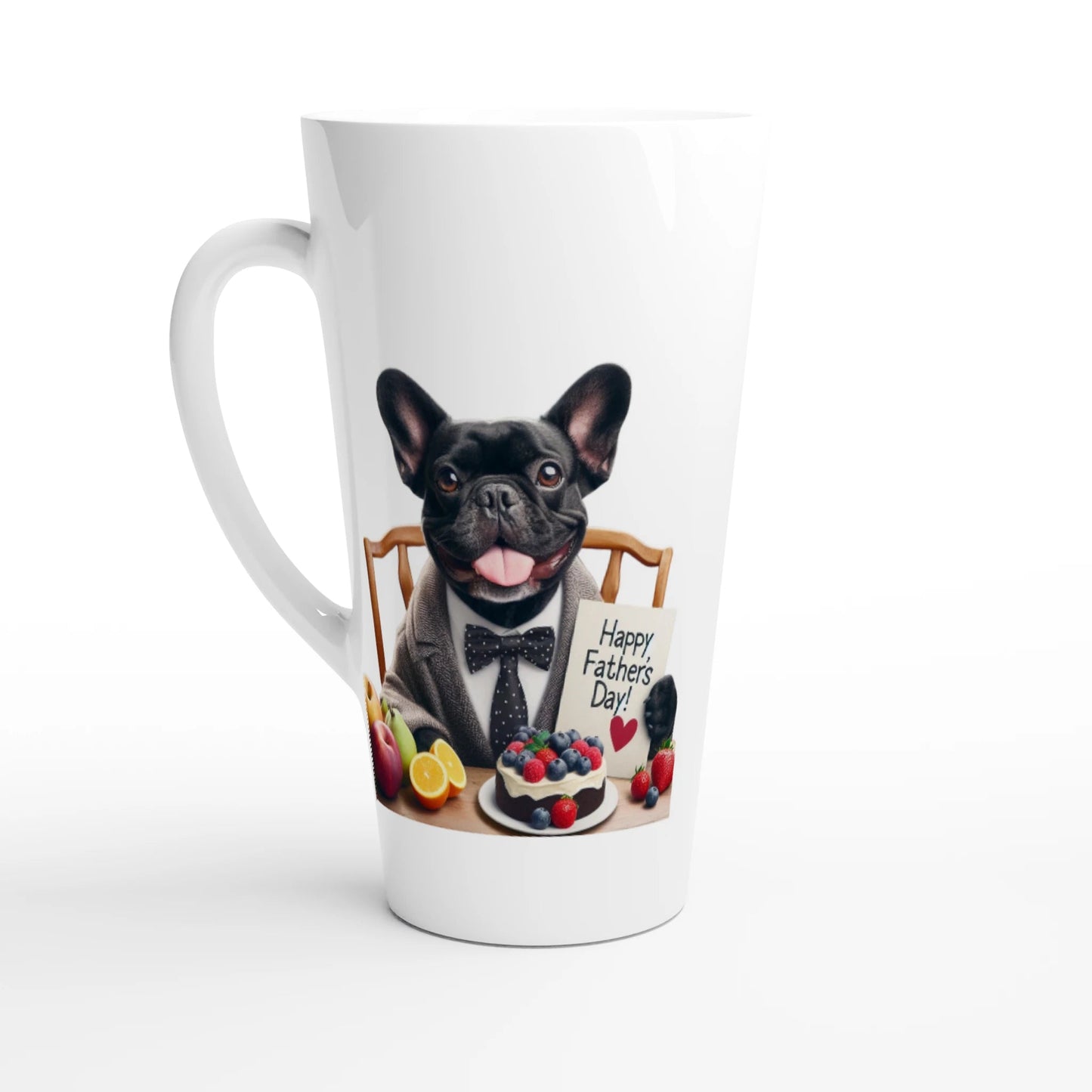 Fathers Day French Bulldog White Latte Mug - Petselfie