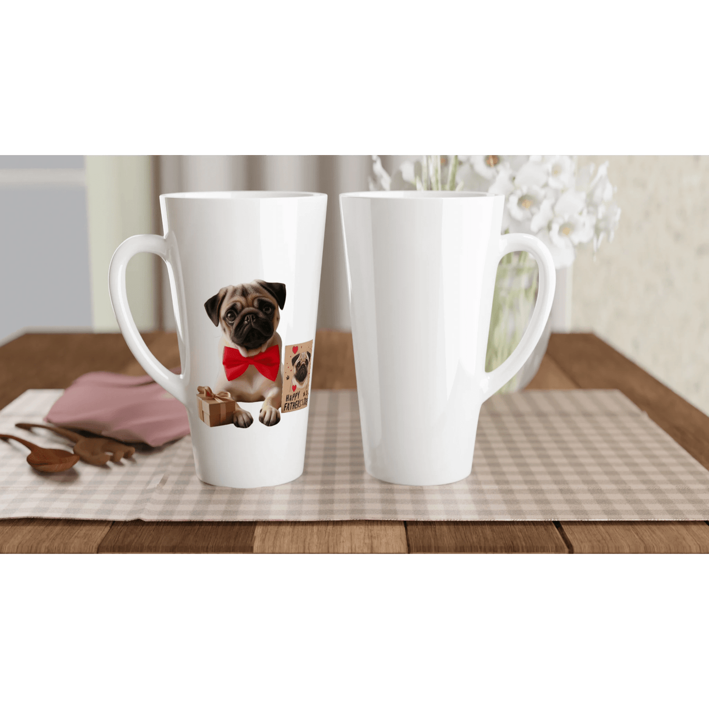 Fathers Day Pug Latte Mug - Petselfie