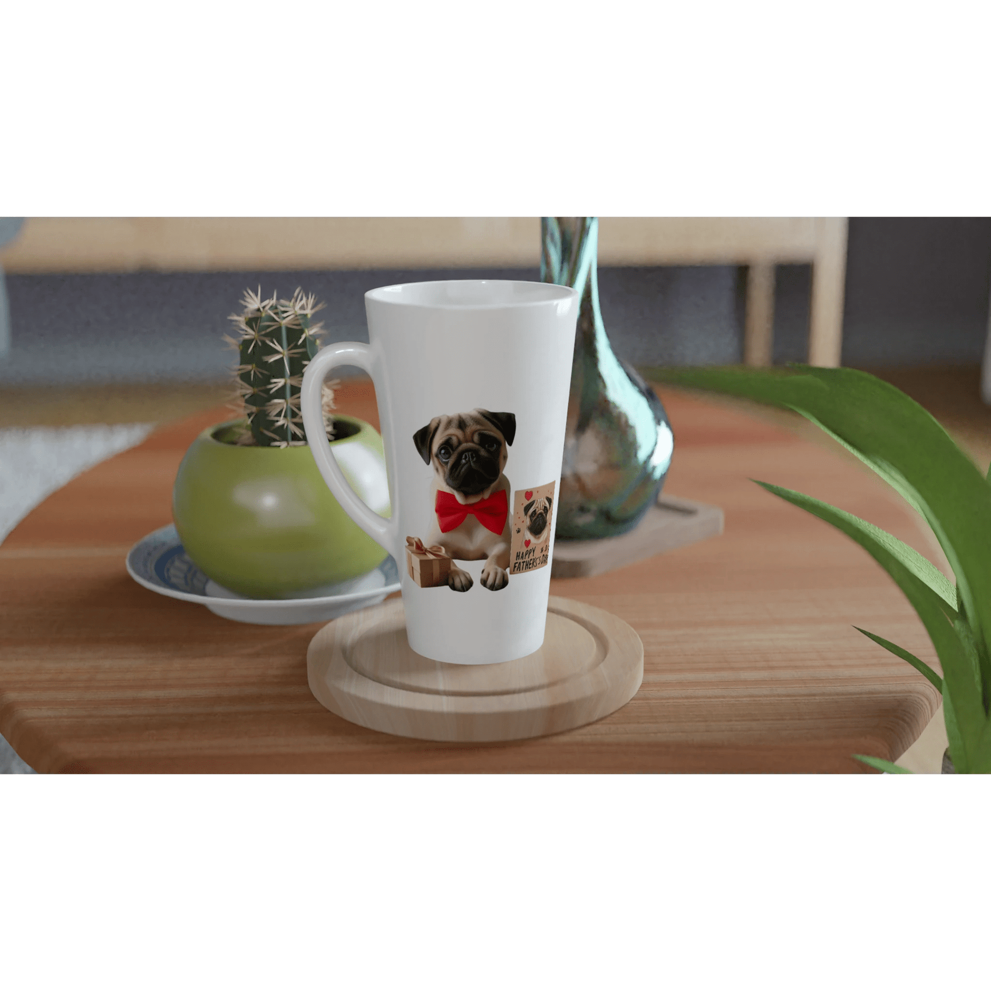 Fathers Day Pug Latte Mug - Petselfie