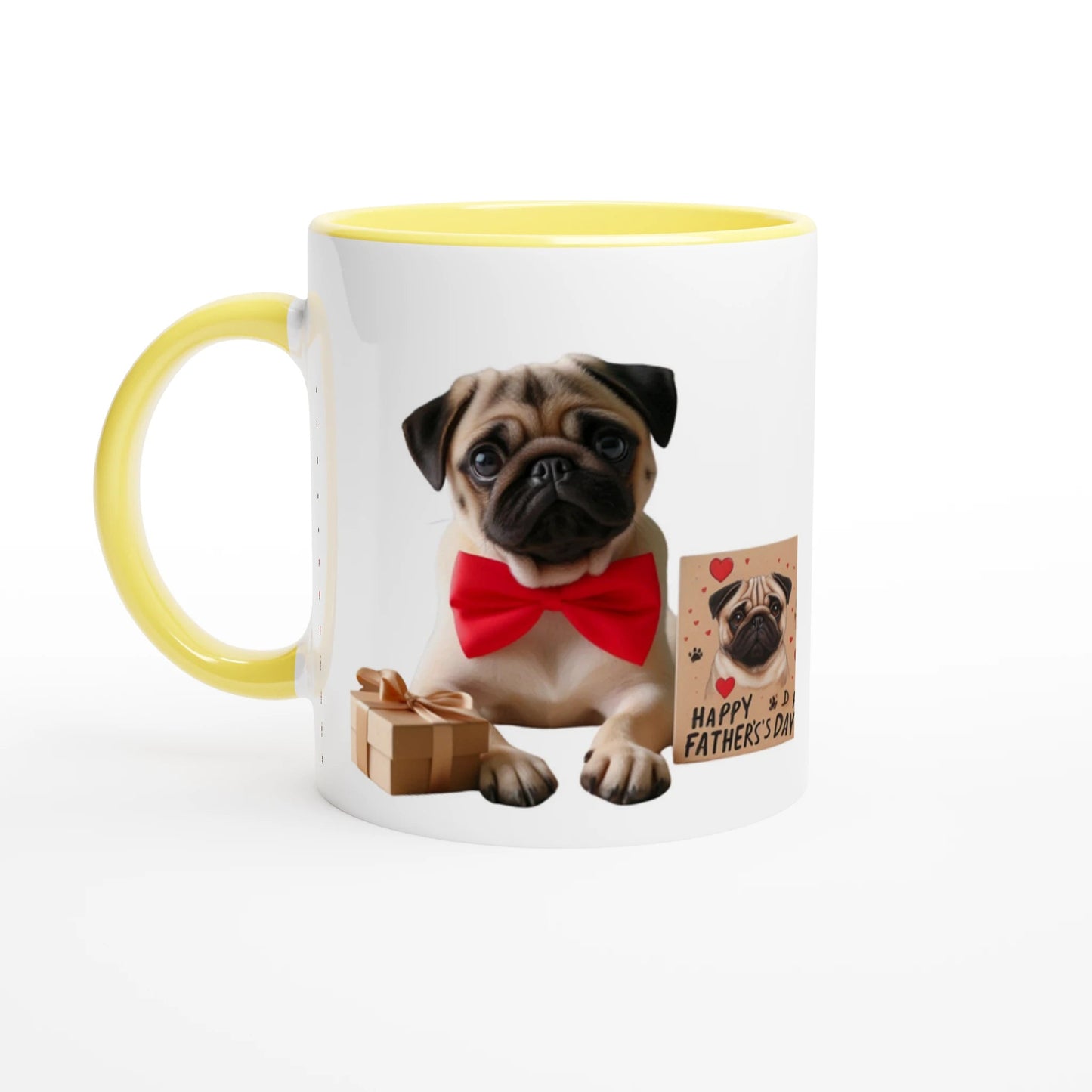 Fathers Day Pug Mug with Colour Inside - Petselfie
