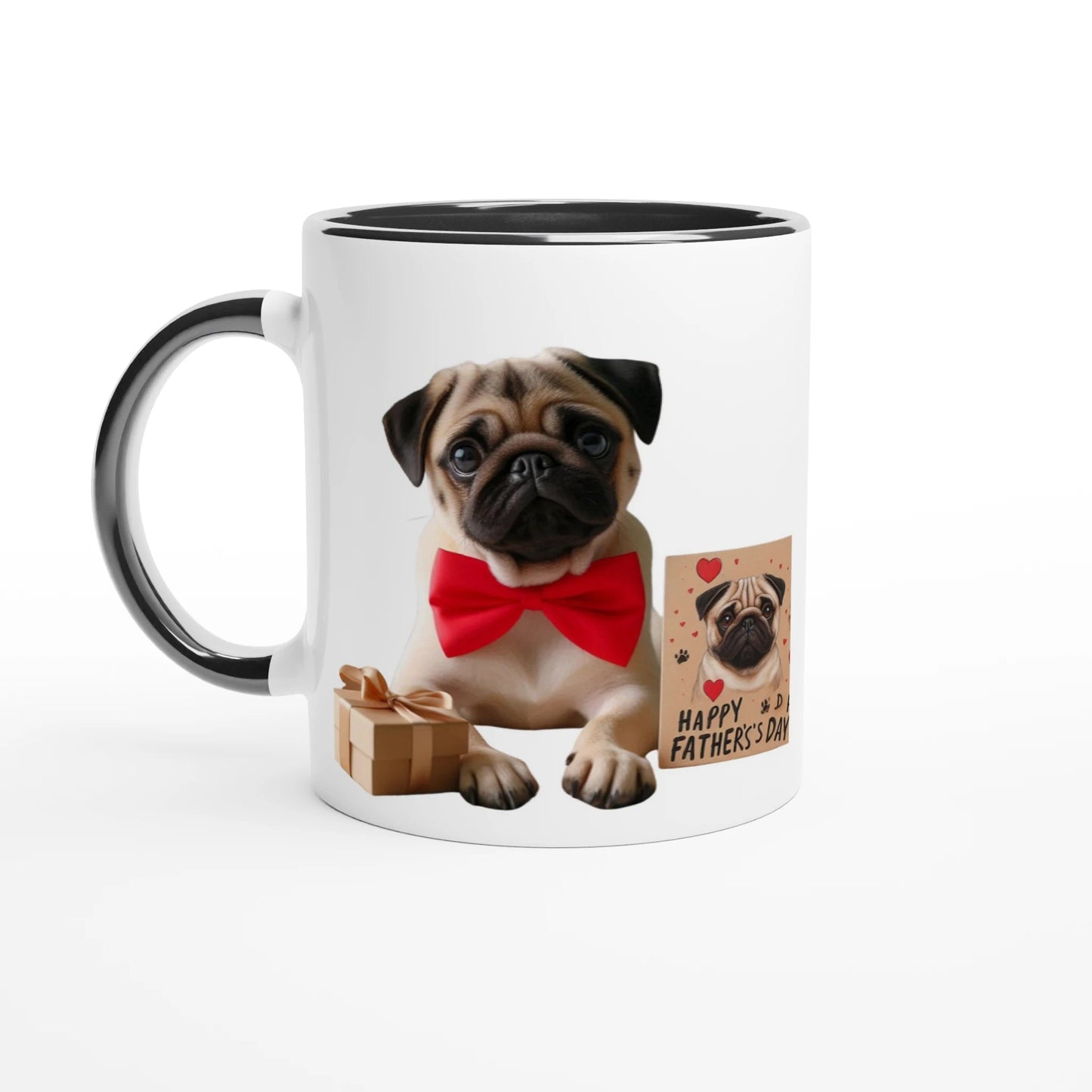 Fathers Day Pug Mug with Colour Inside - Petselfie