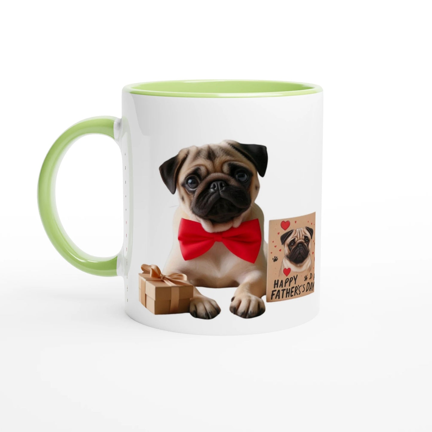 Fathers Day Pug Mug with Colour Inside - Petselfie