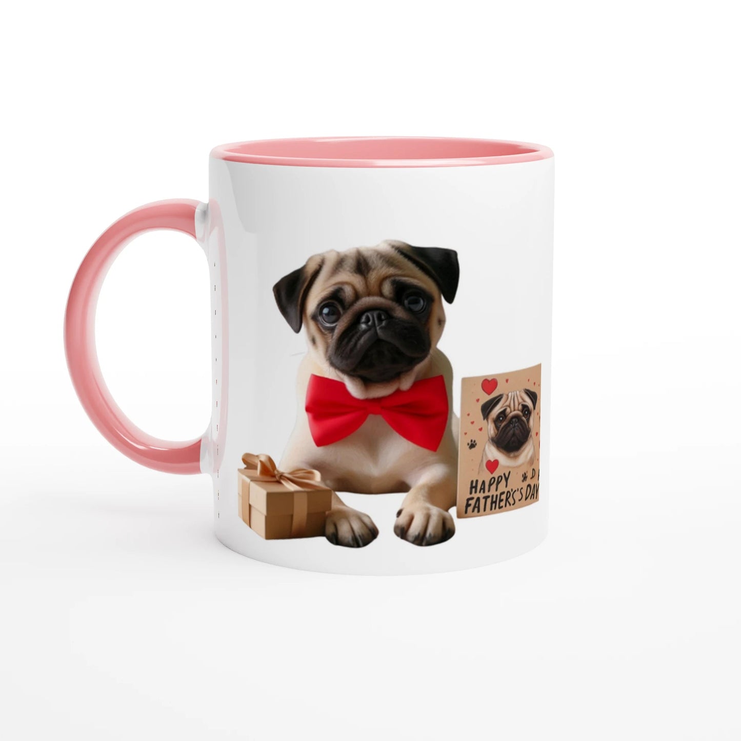 Fathers Day Pug Mug with Colour Inside - Petselfie