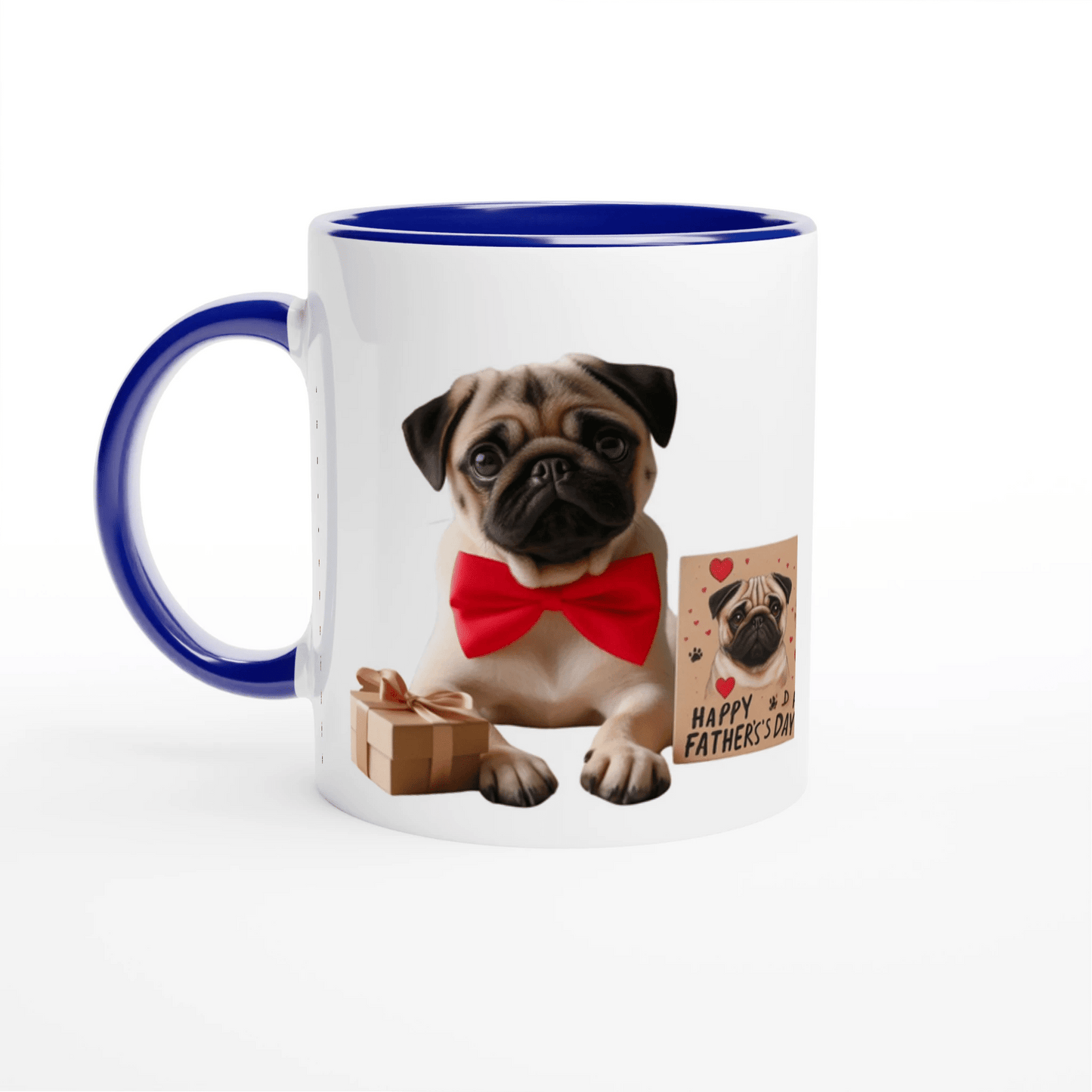 Fathers Day Pug Mug with Colour Inside - Petselfie