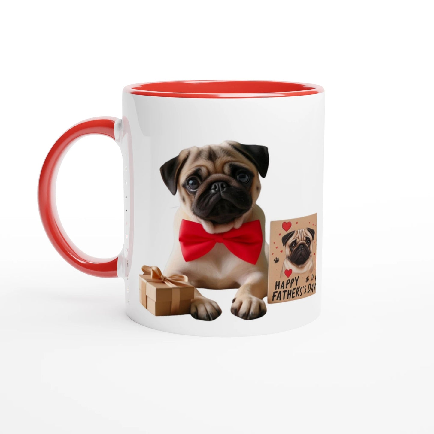 Fathers Day Pug Mug with Colour Inside - Petselfie
