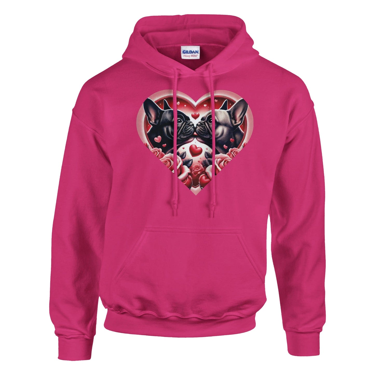 French Bulldogs Kissing Valentine Hoodie - Petselfie