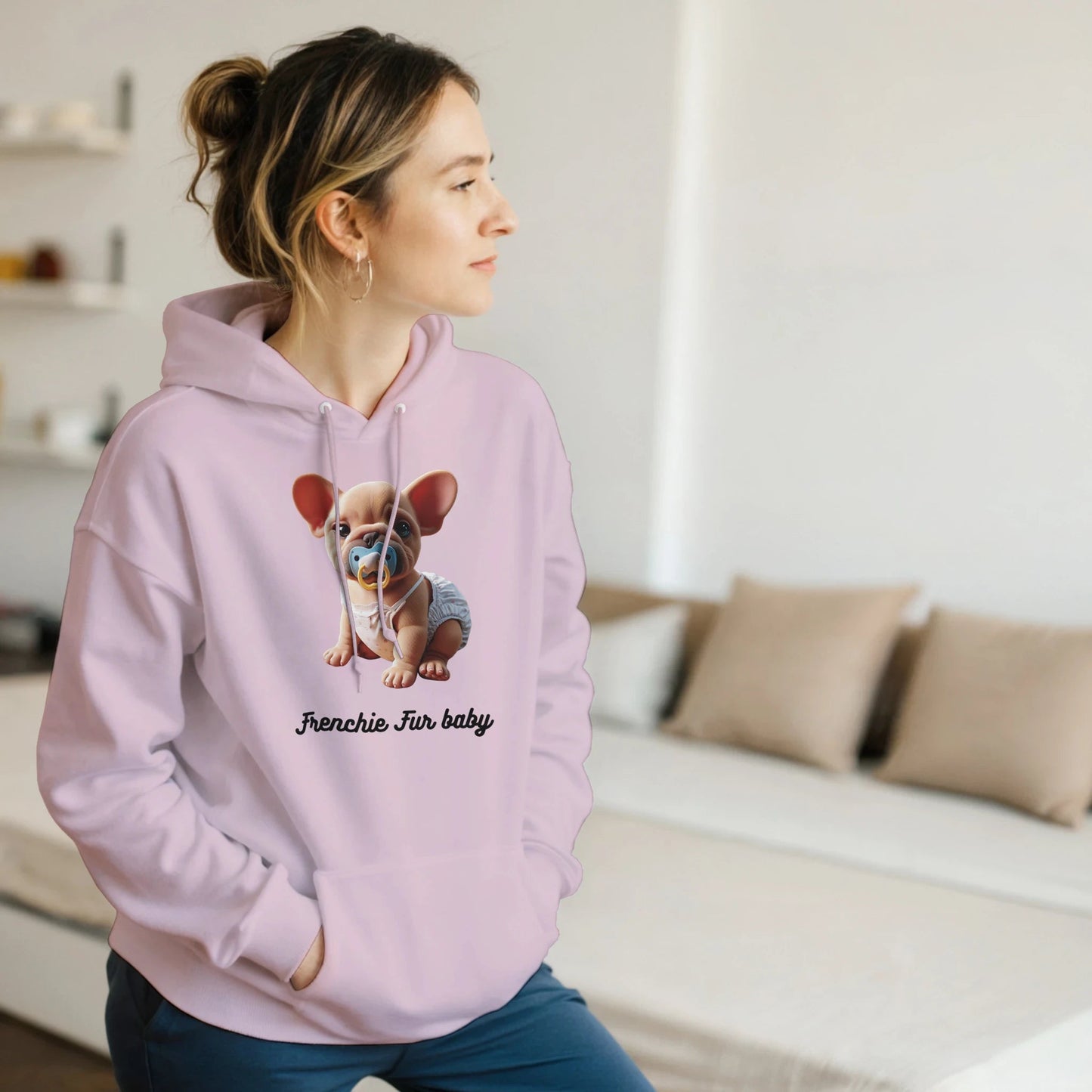 Frenchie Fur Baby Hoodie - PetSelfie - Petselfie