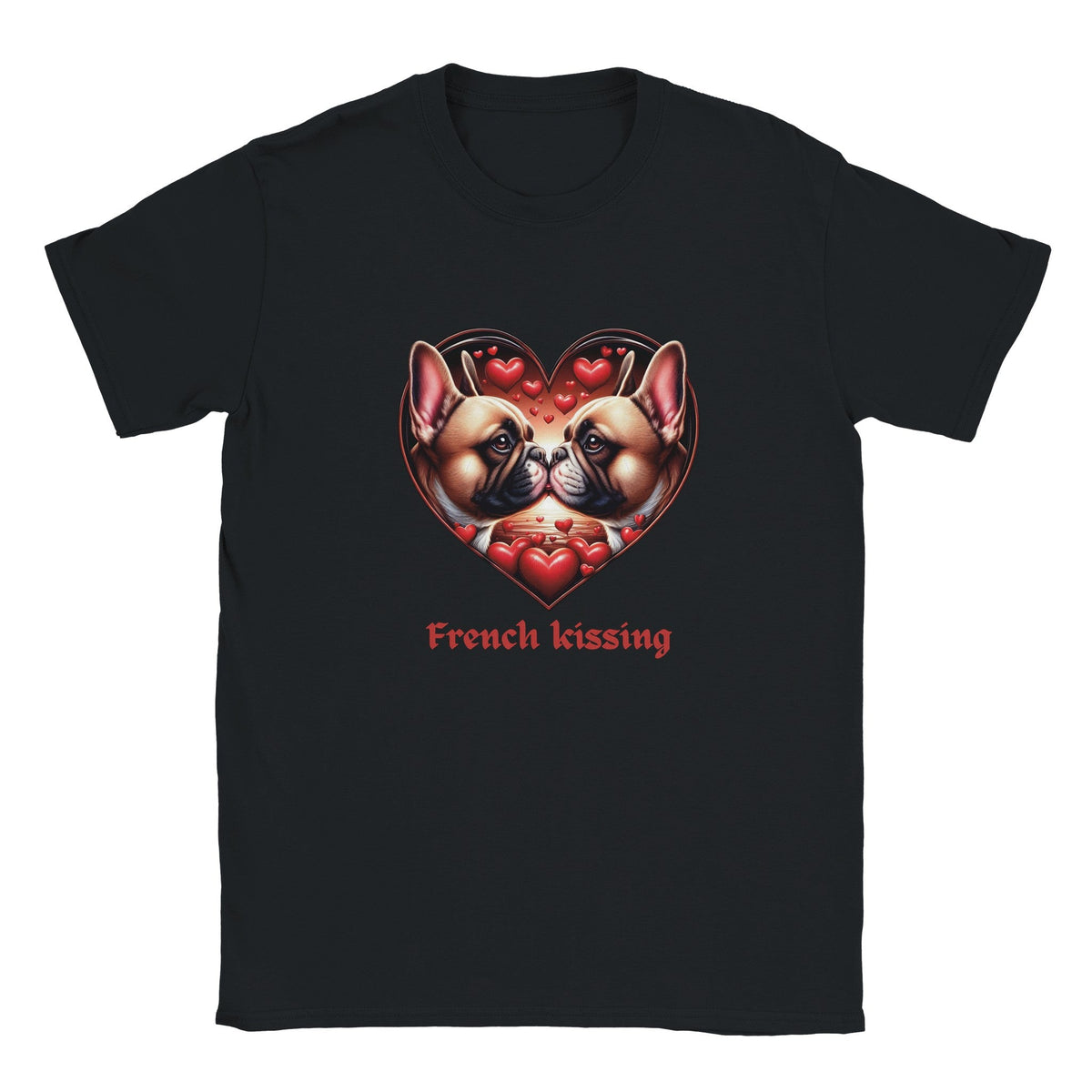 Frenchies French Kissing Valentine T-shirt - Petselfie