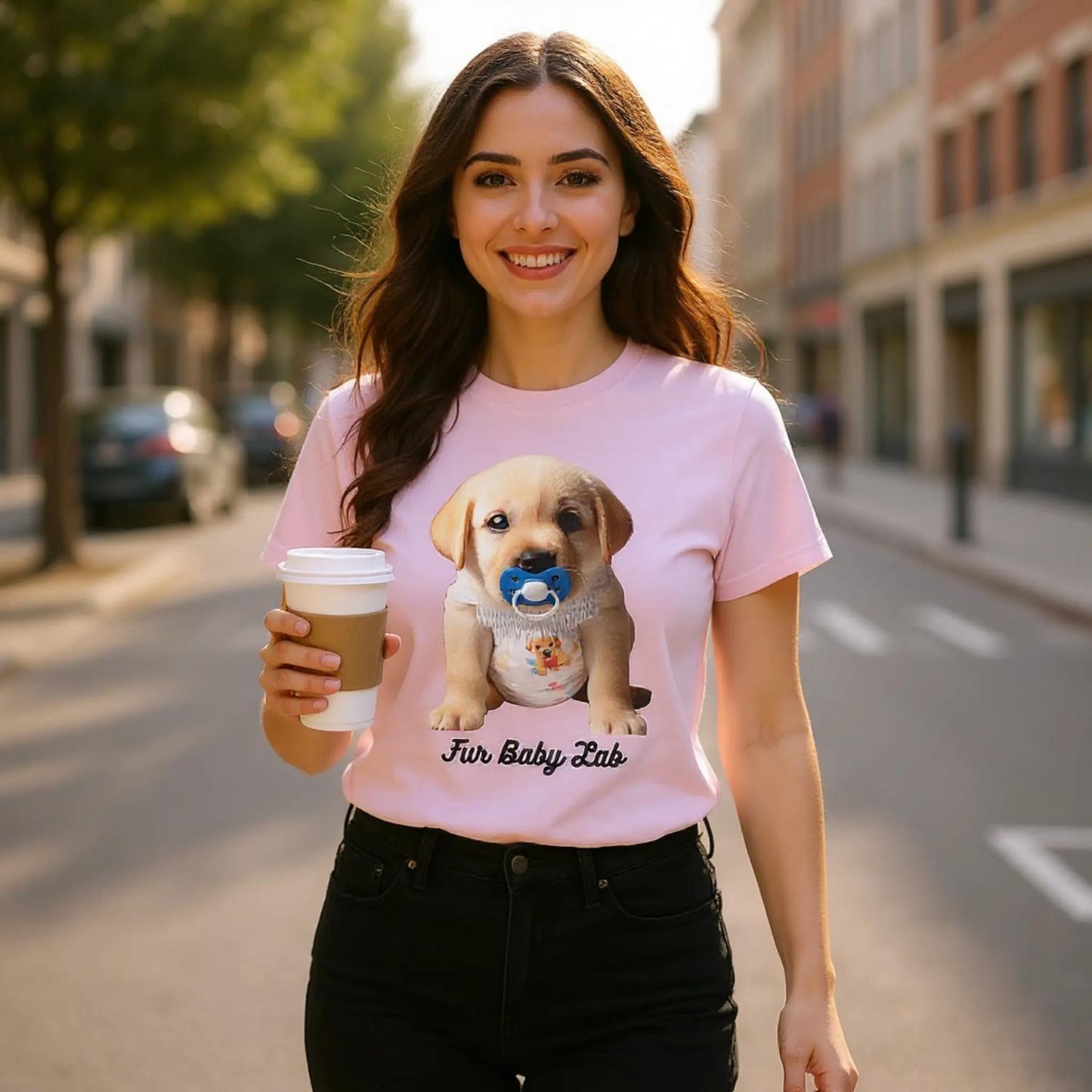Fur baby Yellow Labrador puppy T-shirt - PetSelfie - Petselfie