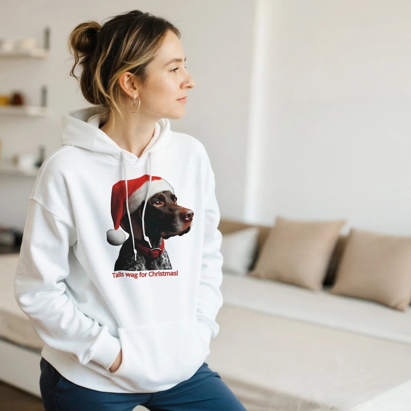 German Pointer Christmas Classic Unisex Pullover Hoodie - Petselfie