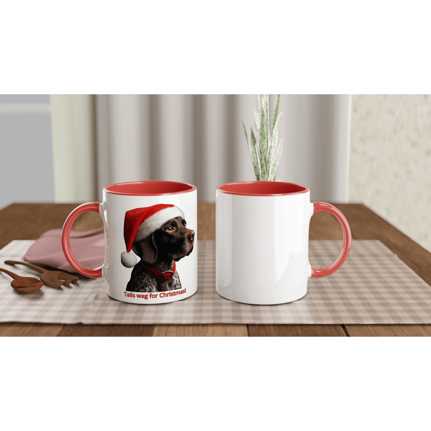 German Shorthaired Pointer Christmas Mug with Colour Inside - Petselfie