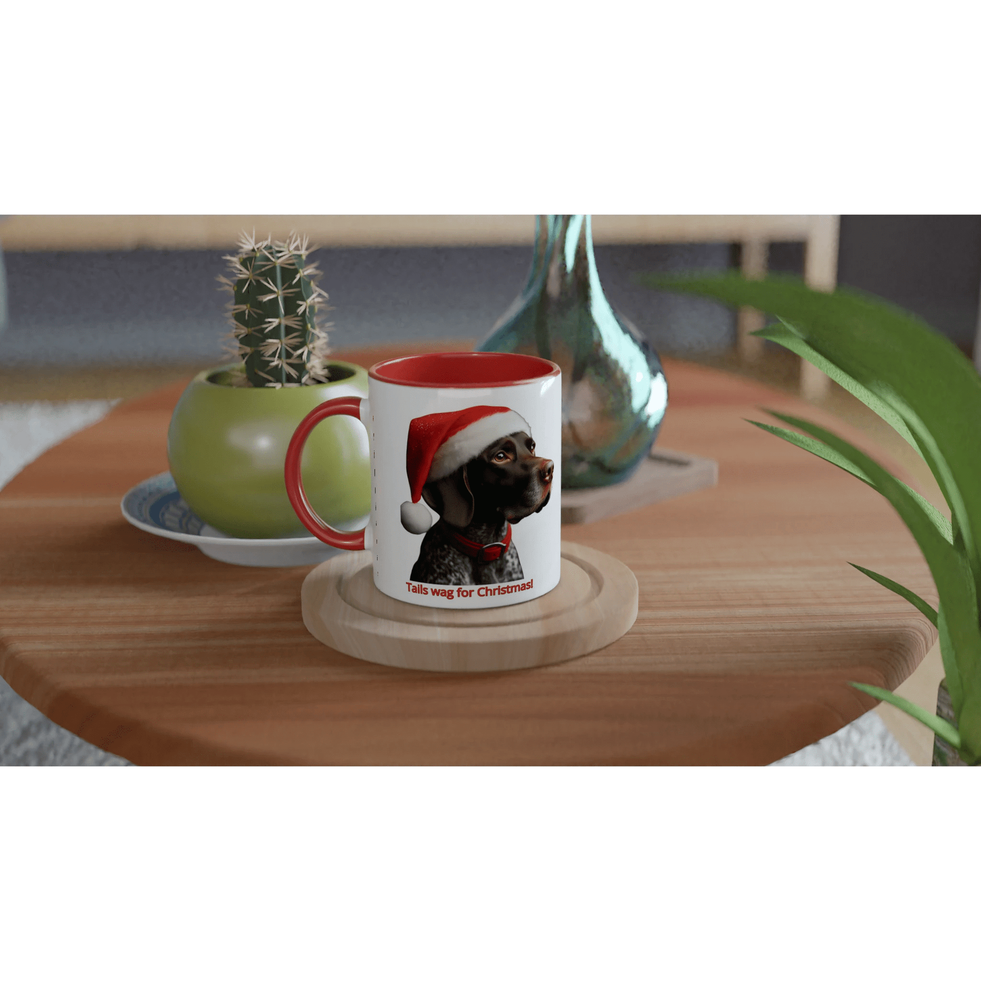 German Shorthaired Pointer Christmas Mug with Colour Inside - Petselfie