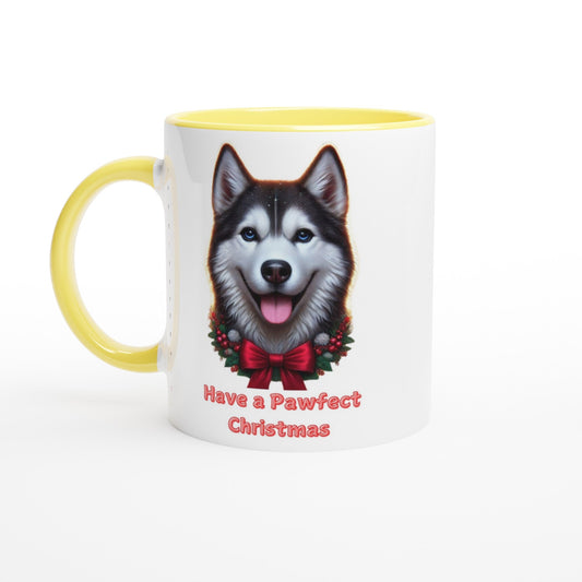 Husky Dog Christmas Mug with Colour Inside - Petselfie
