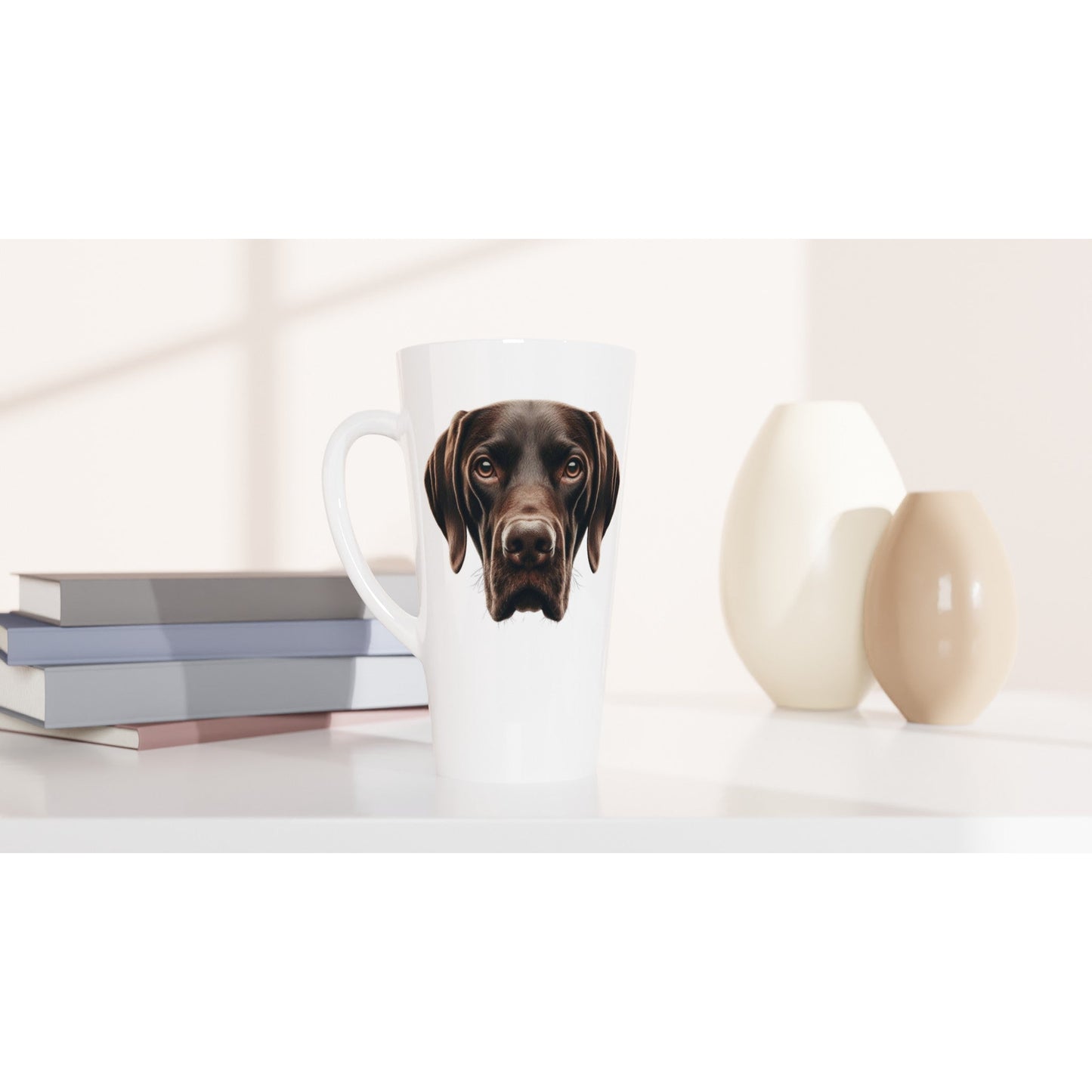 Labrador Retriever Chocolate White Latte 17oz Ceramic Mug - Petselfie