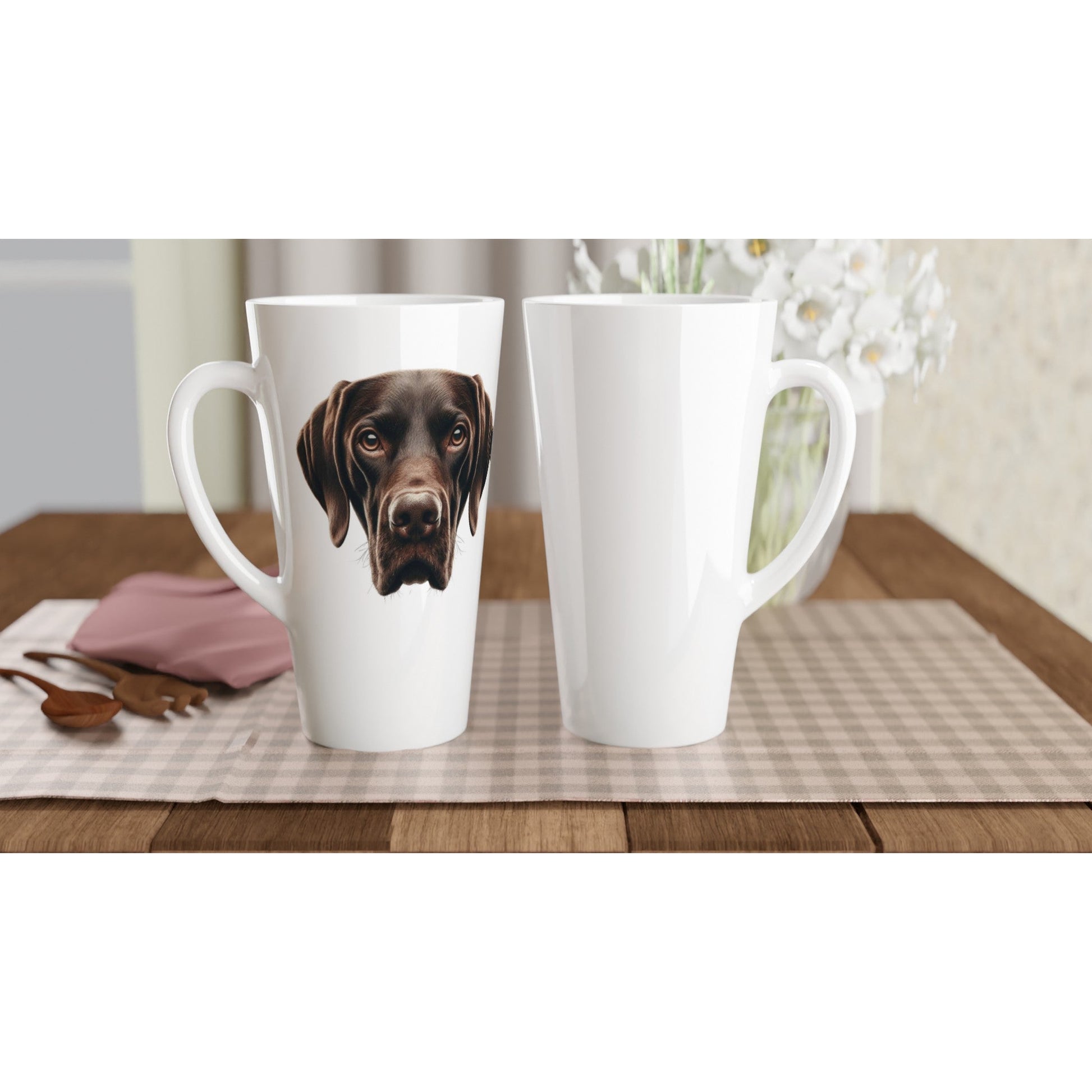 Labrador Retriever Chocolate White Latte 17oz Ceramic Mug - Petselfie