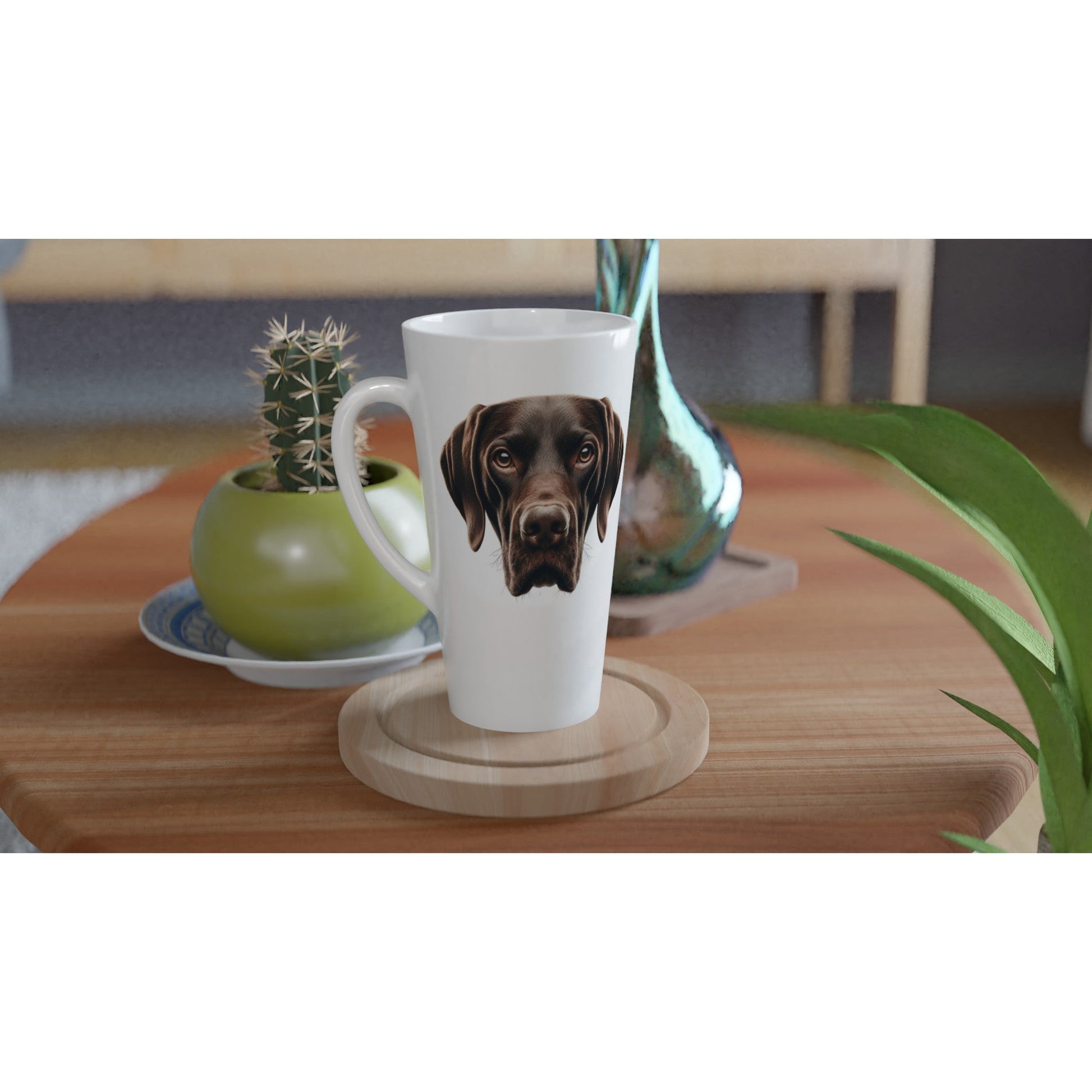 Labrador Retriever Chocolate White Latte 17oz Ceramic Mug - Petselfie