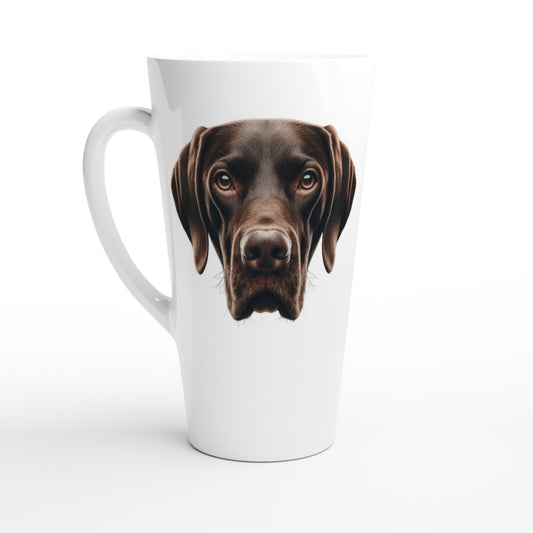 Labrador Retriever Chocolate White Latte 17oz Ceramic Mug - Petselfie