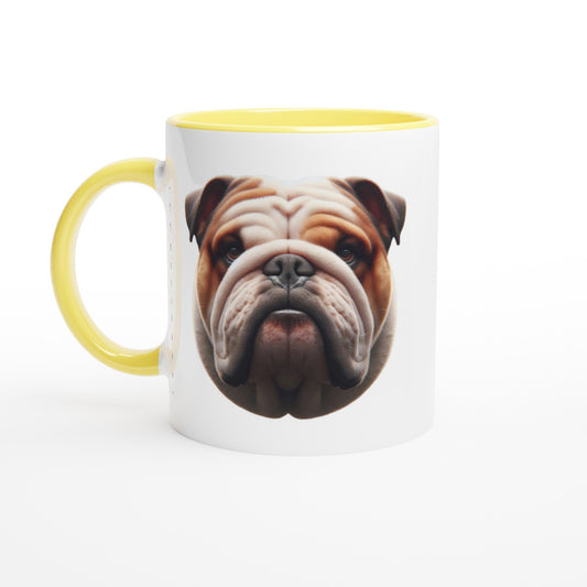 Olde English Bulldogge White 11oz Ceramic Mug with Color Inside - Petselfie