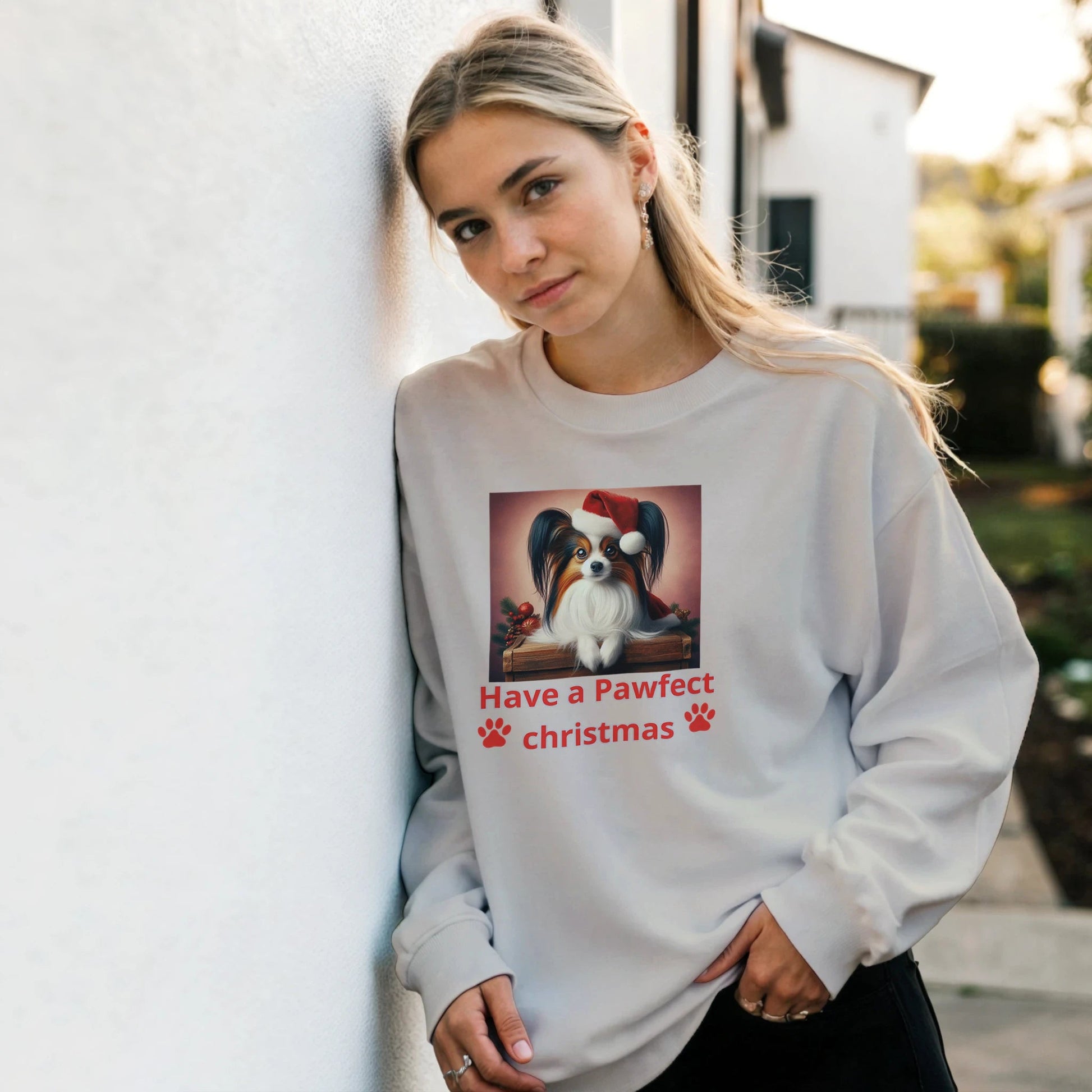 Papillon Christmas Crewneck Sweatshirt - Petselfie