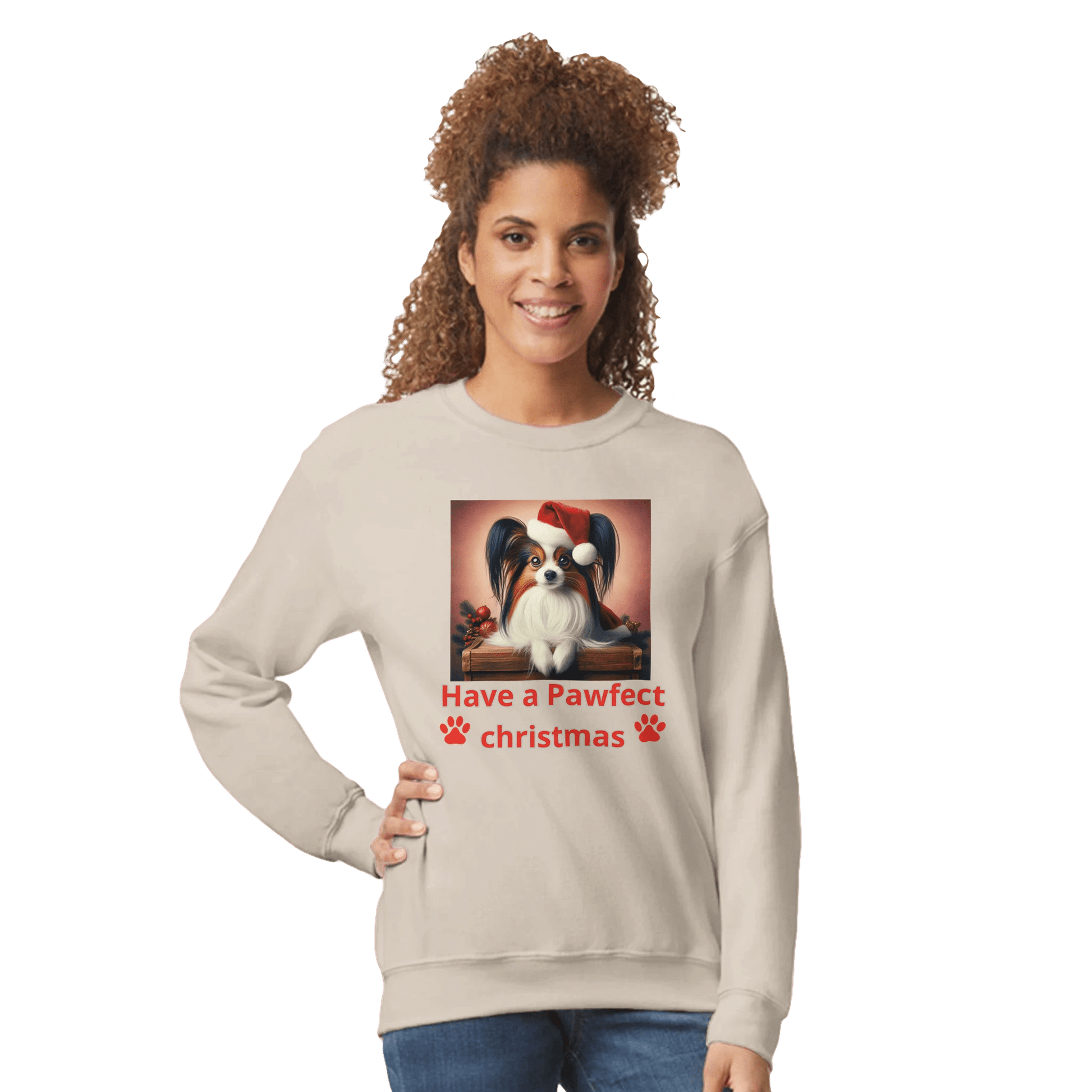 Papillon Christmas Crewneck Sweatshirt - Petselfie