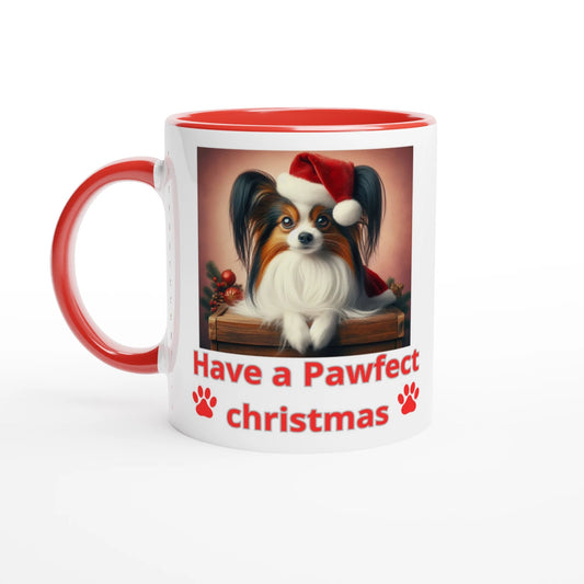 Papillon Christmas Mug with Colour Inside - Petselfie
