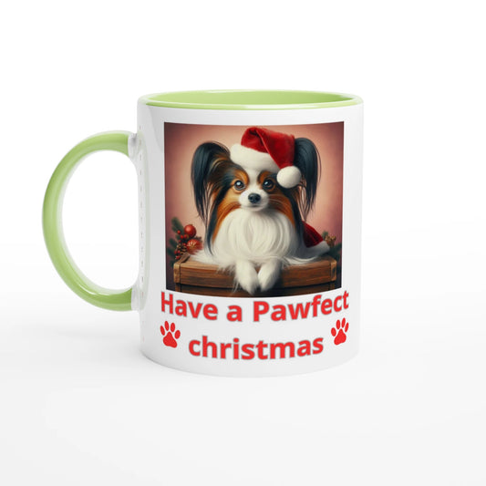 Papillon Christmas Mug with Colour Inside - Petselfie