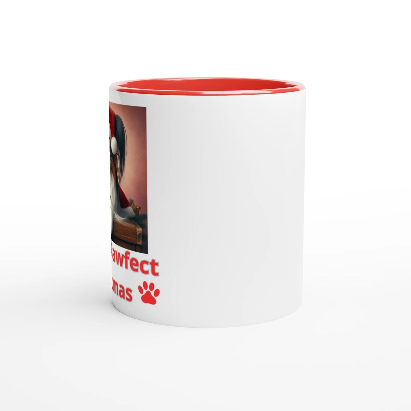 Papillon Christmas Mug with Colour Inside - Petselfie