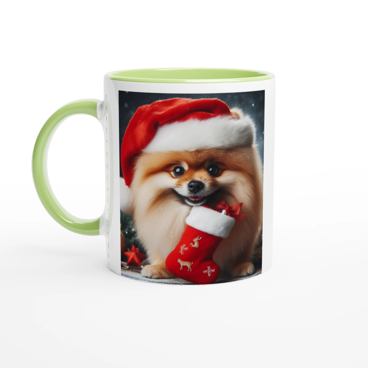 Pomeranian Dog Christmas Mug with Colour Inside - Petselfie