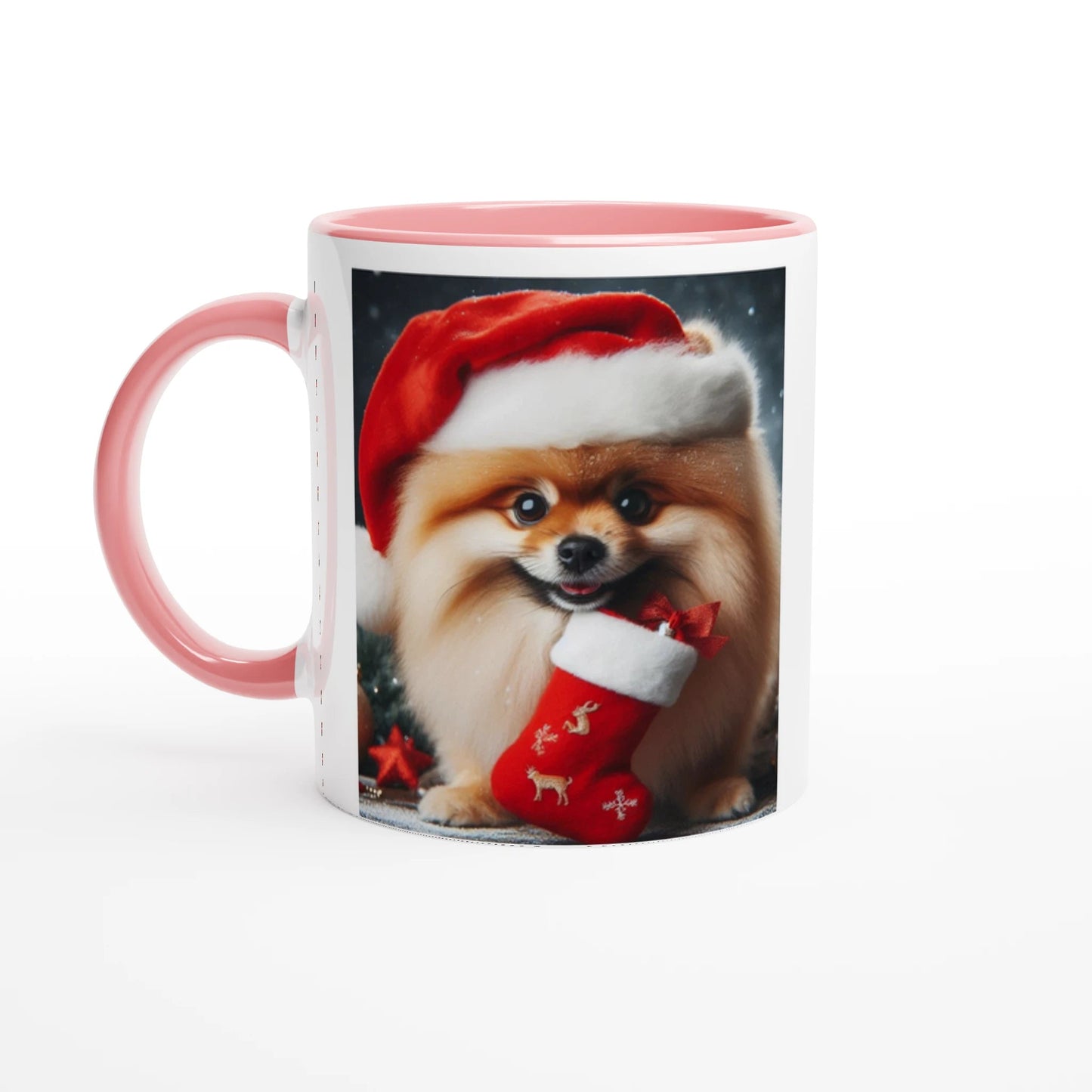 Pomeranian Dog Christmas Mug with Colour Inside - Petselfie