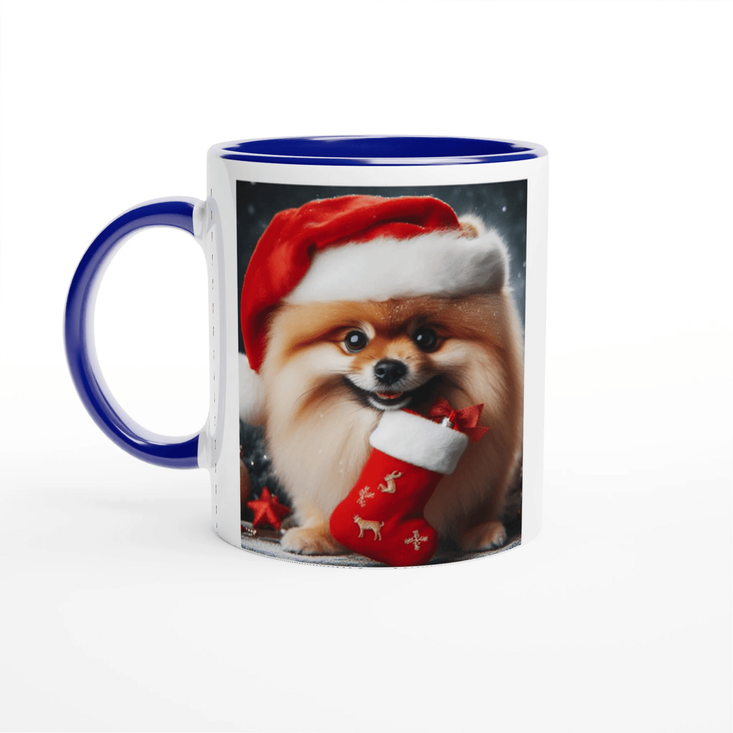 Pomeranian Dog Christmas Mug with Colour Inside - Petselfie