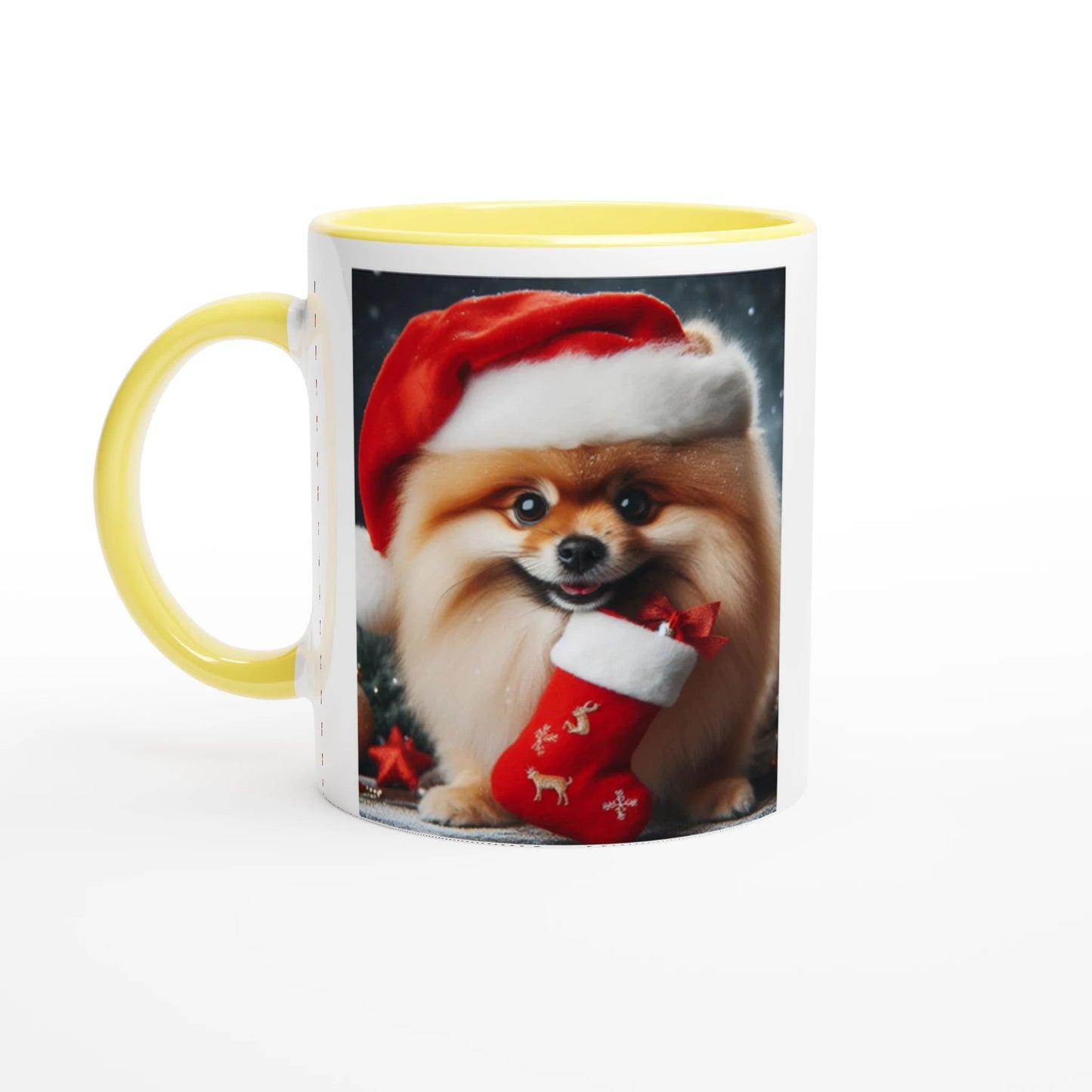 Pomeranian Dog Christmas Mug with Colour Inside - Petselfie