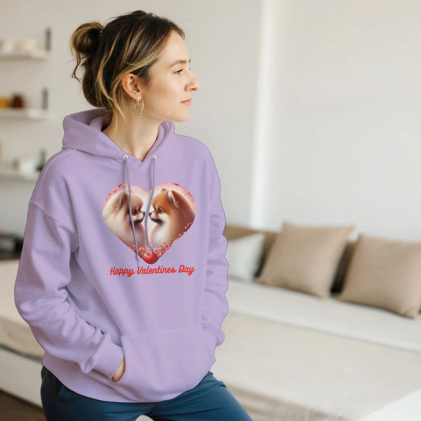 Pomeranian Kissing Valentine Hoodie - Petselfie