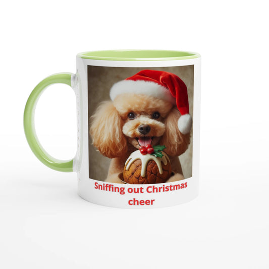 Poodle Christmas Mug with Colour Inside - Petselfie