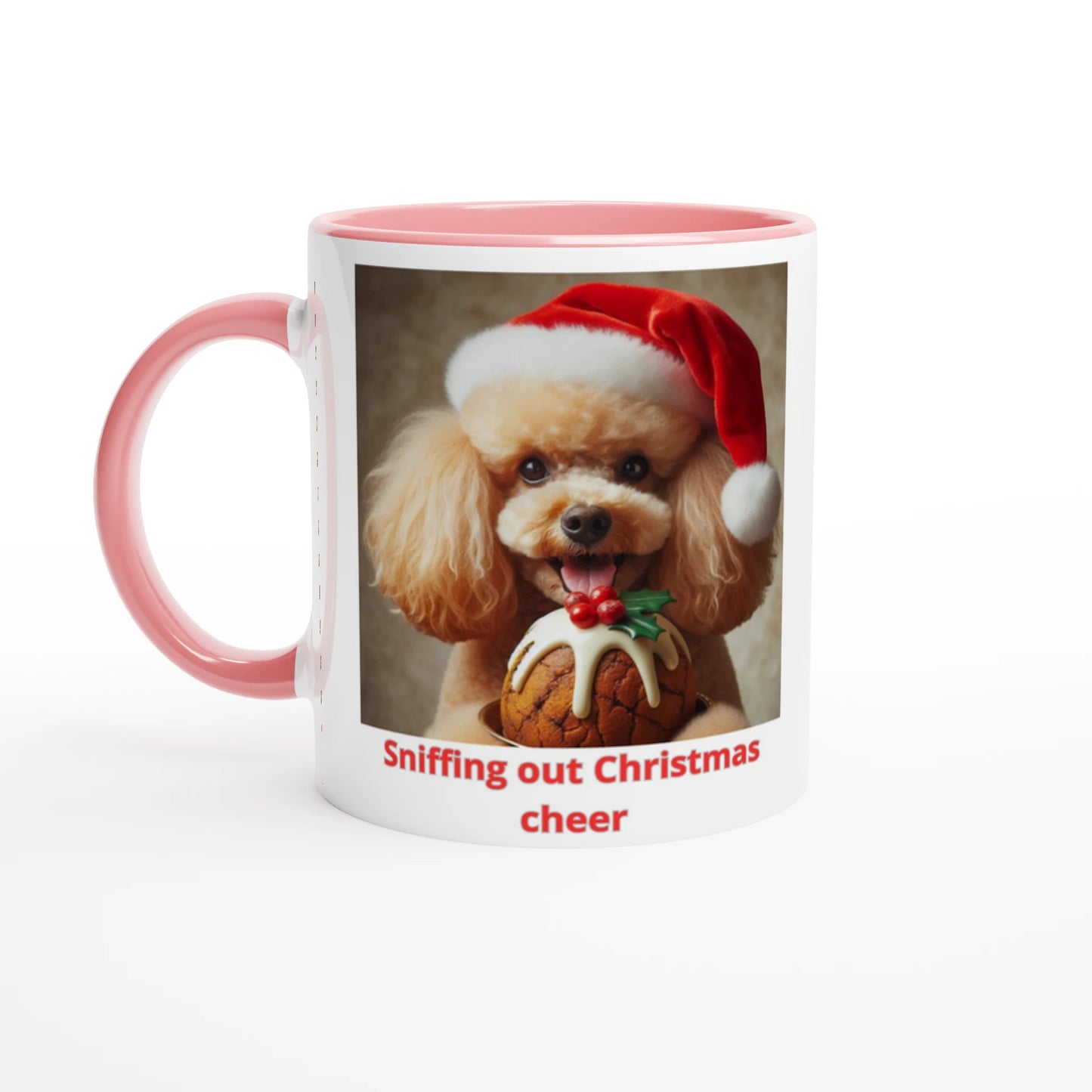 Poodle Christmas Mug with Colour Inside - Petselfie