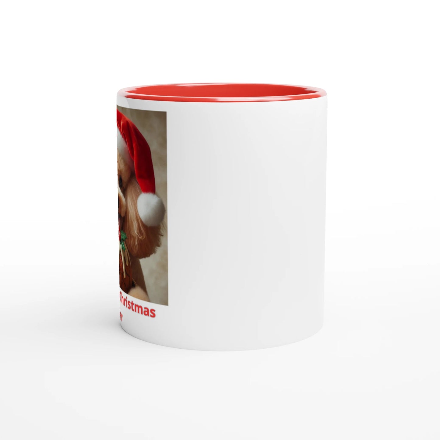 Poodle Christmas Mug with Colour Inside - Petselfie