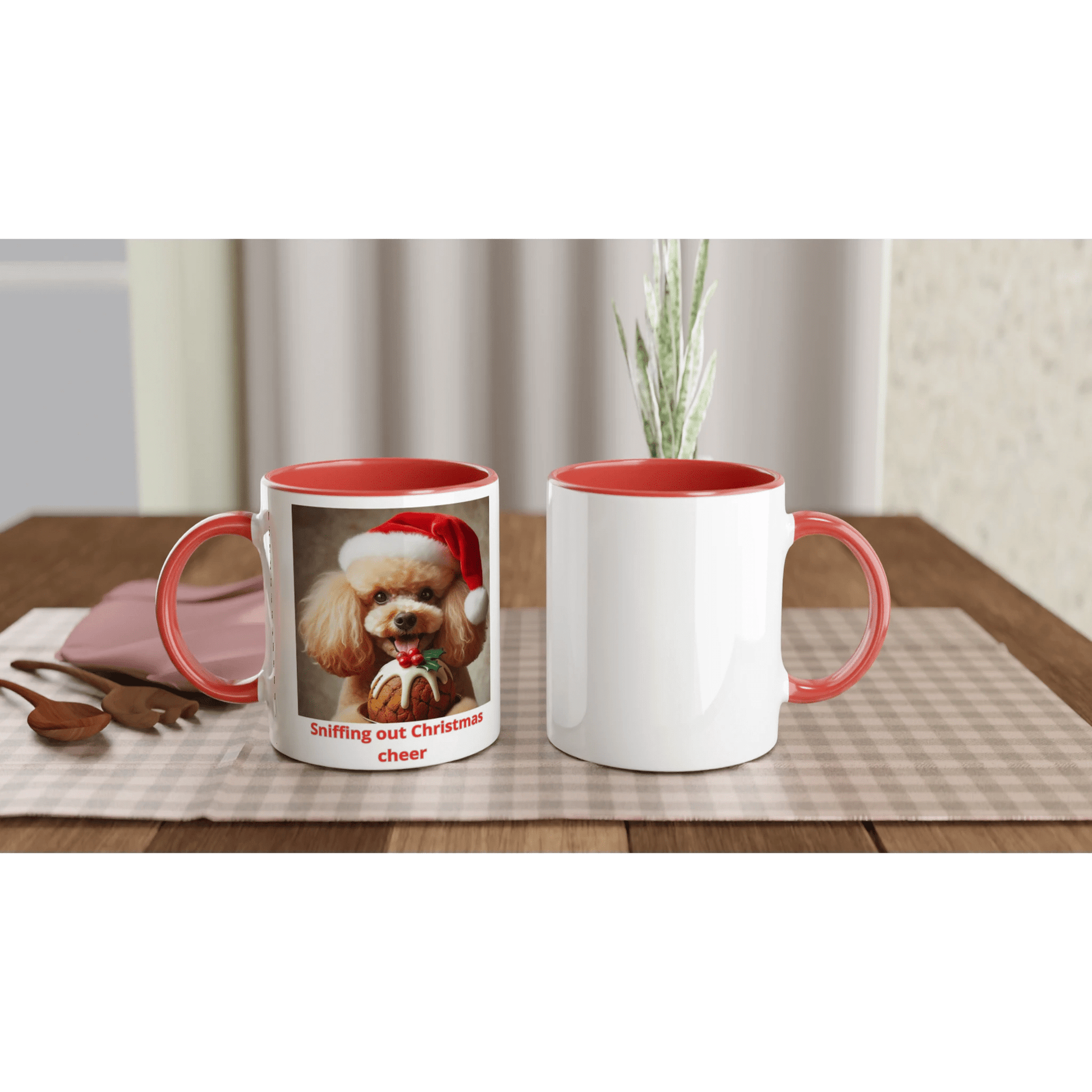 Poodle Christmas Mug with Colour Inside - Petselfie