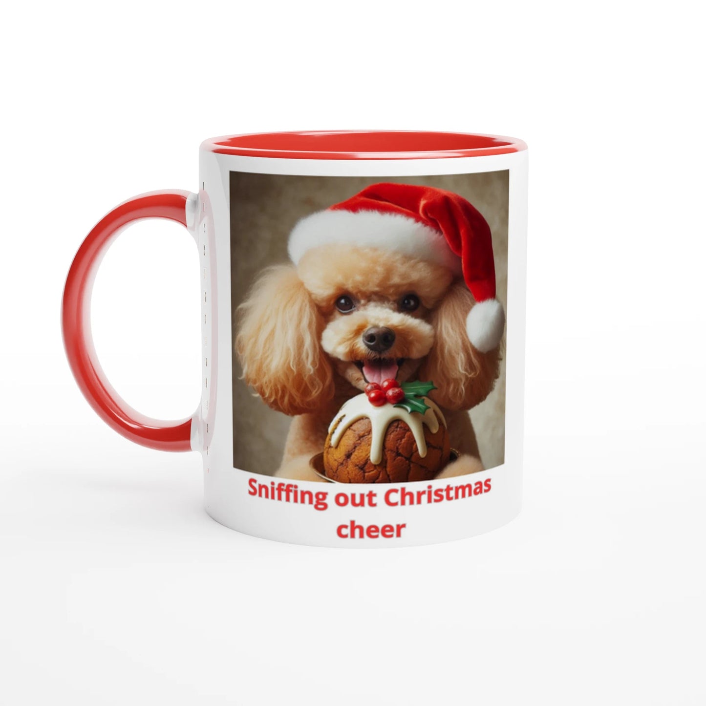 Poodle Christmas Mug with Colour Inside - Petselfie