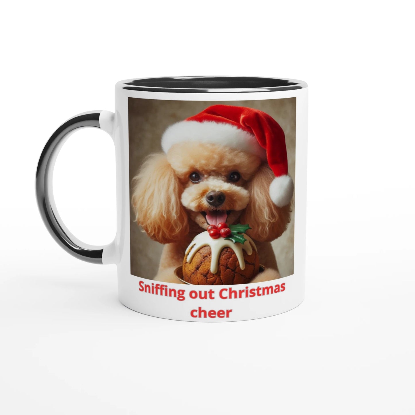 Poodle Christmas Mug with Colour Inside - Petselfie
