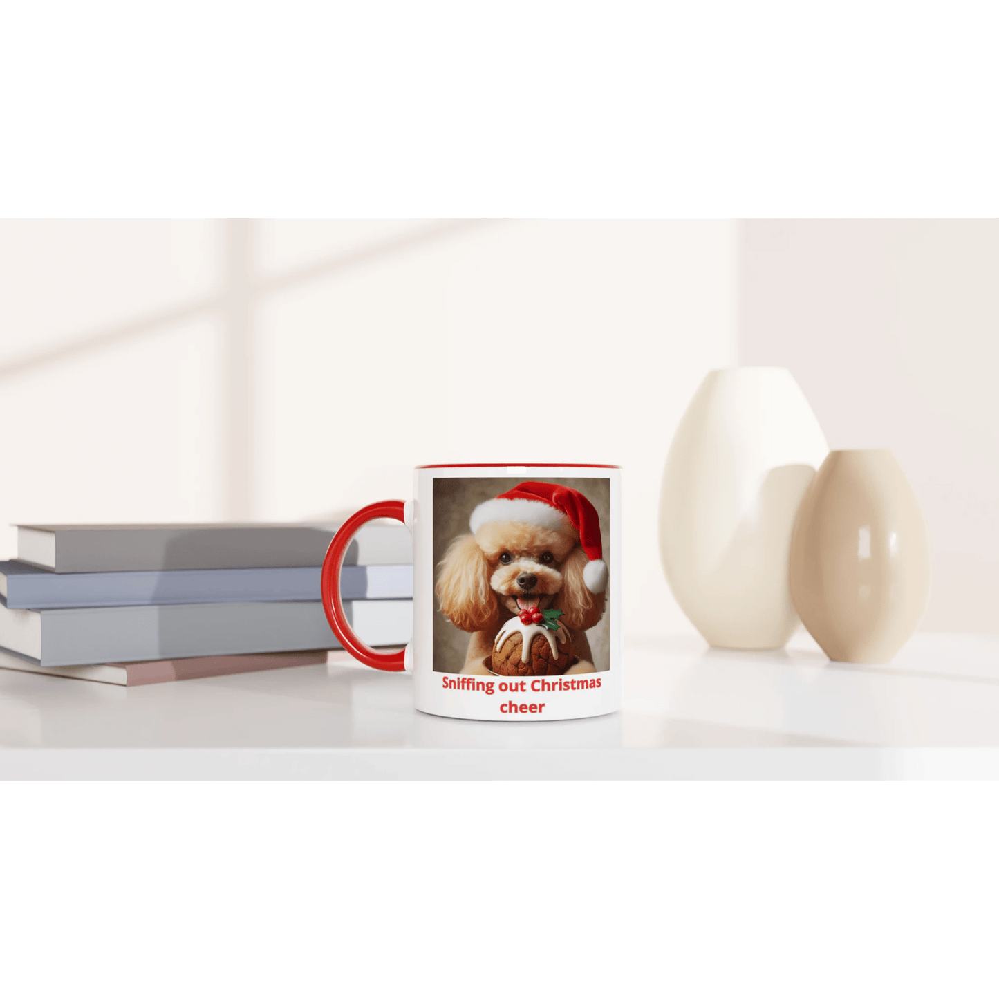 Poodle Christmas Mug with Colour Inside - Petselfie