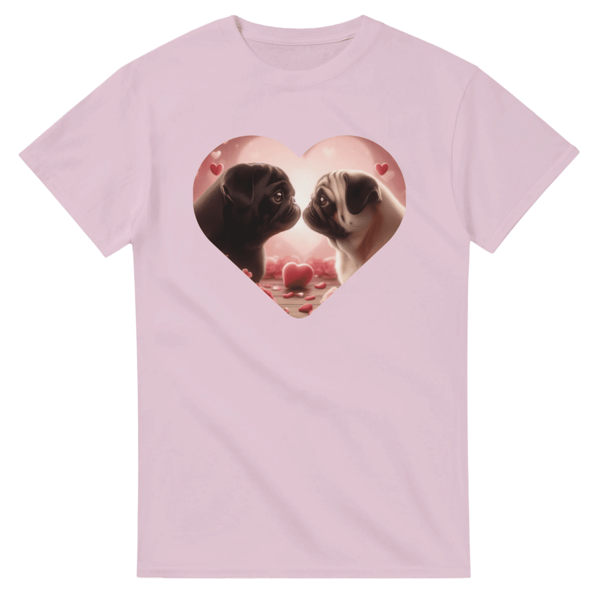 Pug Kissing Valentine T-shirt - Petselfie